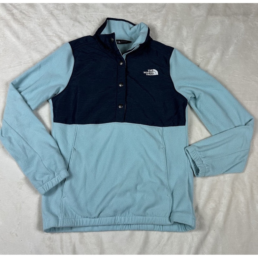 The North Face Snap Pullover Fleece Jacket Women's Size Small Canal Blue